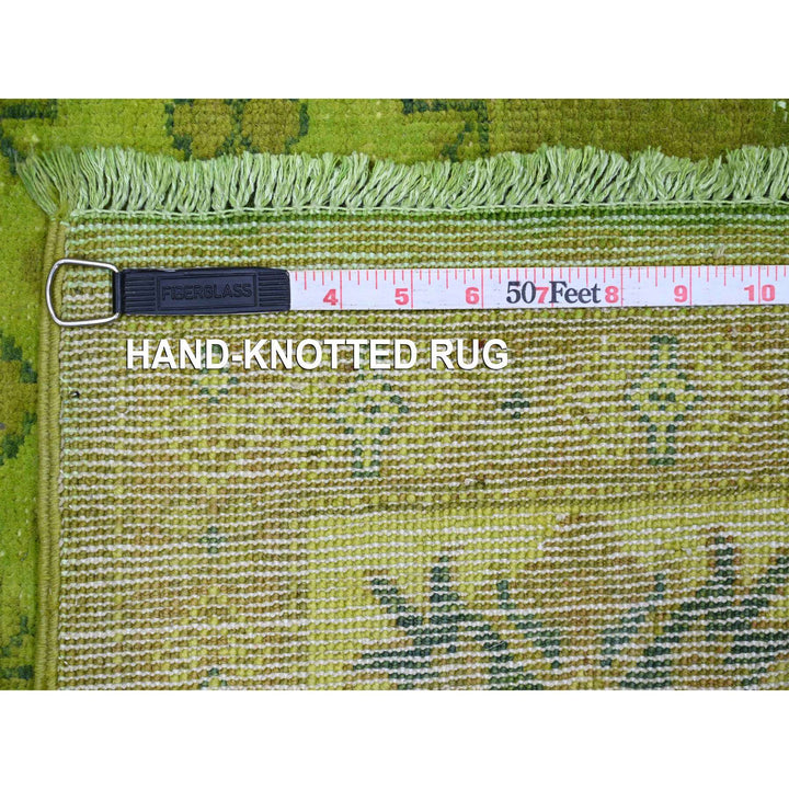 6'0" x 8'2" New Hand Knotted Green Wool Rectangle Oriental Rug - MOA10220443