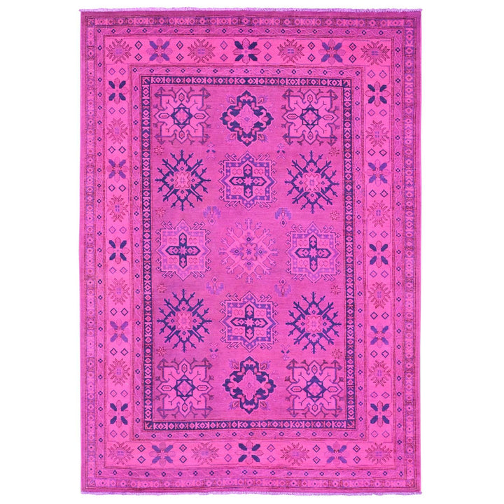 6'0" x 8'6" New Hand Knotted Pink Wool Rectangle Oriental Rug - MOA10220444