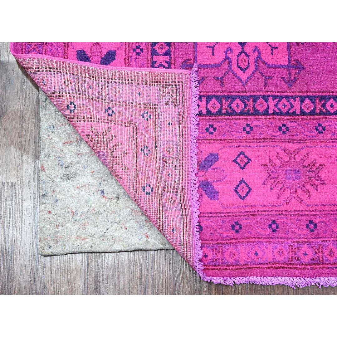6'0" x 8'6" New Hand Knotted Pink Wool Rectangle Oriental Rug - MOA10220444