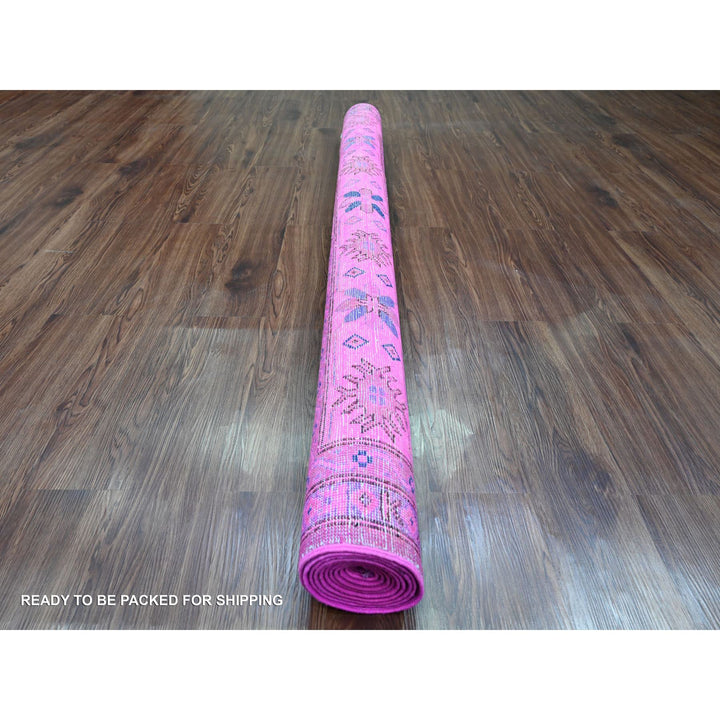 6'0" x 8'6" New Hand Knotted Pink Wool Rectangle Oriental Rug - MOA10220444