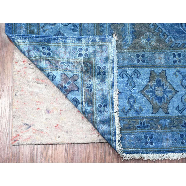6'2" x 8'5" New Hand Knotted Blue Wool Rectangle Oriental Rug - MOA10220445