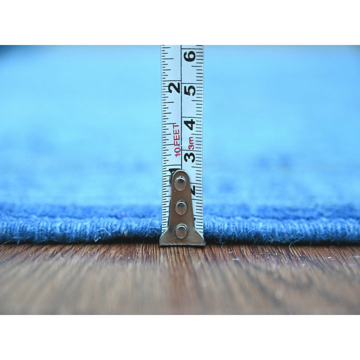 6'2" x 8'5" New Hand Knotted Blue Wool Rectangle Oriental Rug - MOA10220445