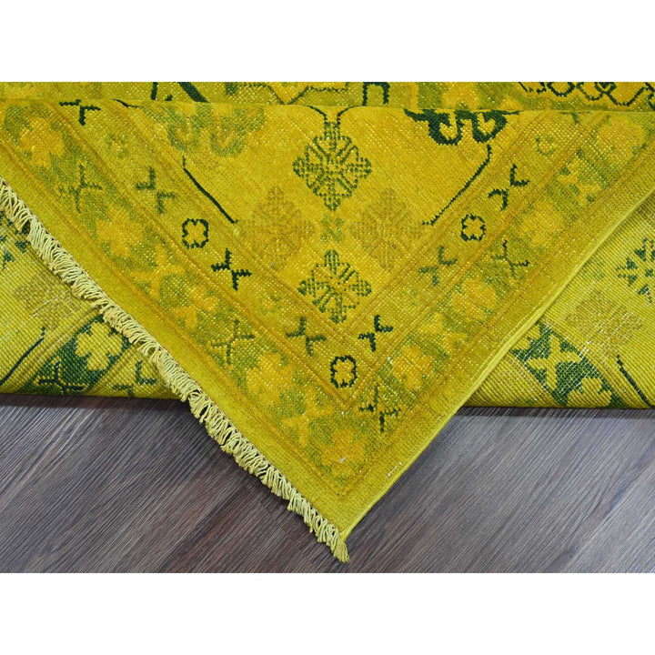 8'1" x 9'5" New Hand Knotted Yellow Wool Rectangle Oriental Rug - MOA10220448