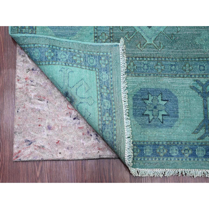 7'9" x 9'6" New Hand Knotted Blue Wool Rectangle Oriental Rug - MOA10220449