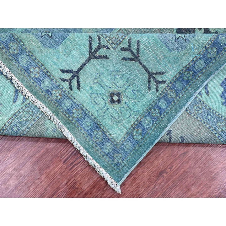 7'9" x 9'6" New Hand Knotted Blue Wool Rectangle Oriental Rug - MOA10220449