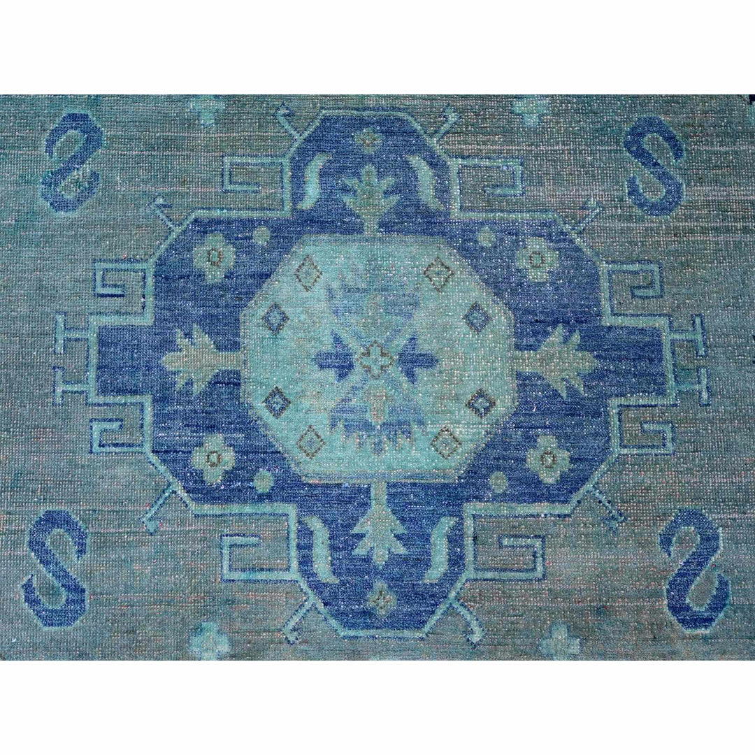 7'9" x 9'6" New Hand Knotted Blue Wool Rectangle Oriental Rug - MOA10220449