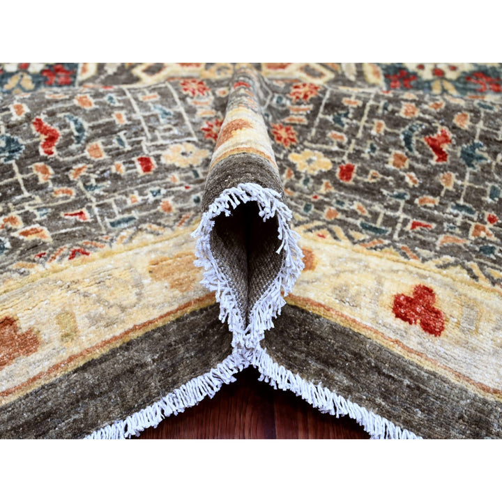 12'2" x 16'0" New Hand Knotted Brown Wool Rectangle Oriental Rug - MOA10220452