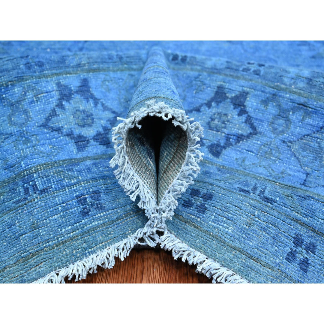 7'11" x 10'0" New Hand Knotted Blue Wool Rectangle Oriental Rug - MOA10220527