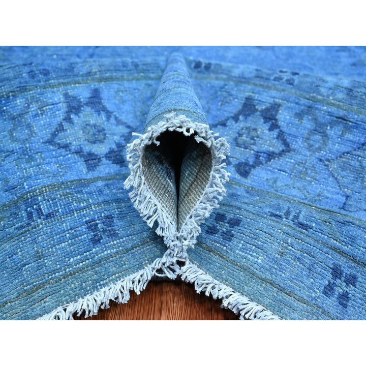 7'11" x 10'0" New Hand Knotted Blue Wool Rectangle Oriental Rug - MOA10220527