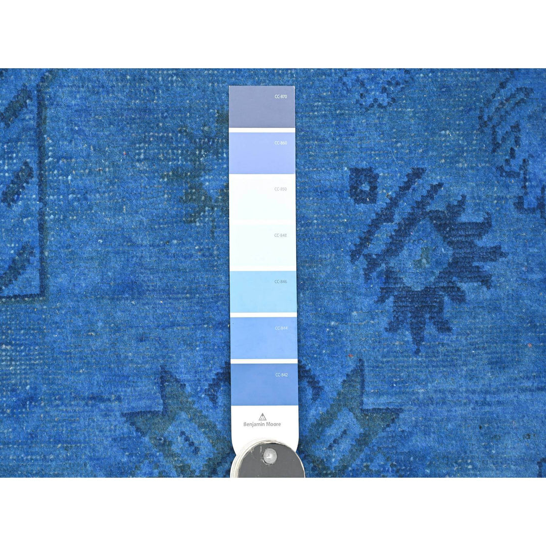 7'11" x 10'0" New Hand Knotted Blue Wool Rectangle Oriental Rug - MOA10220527