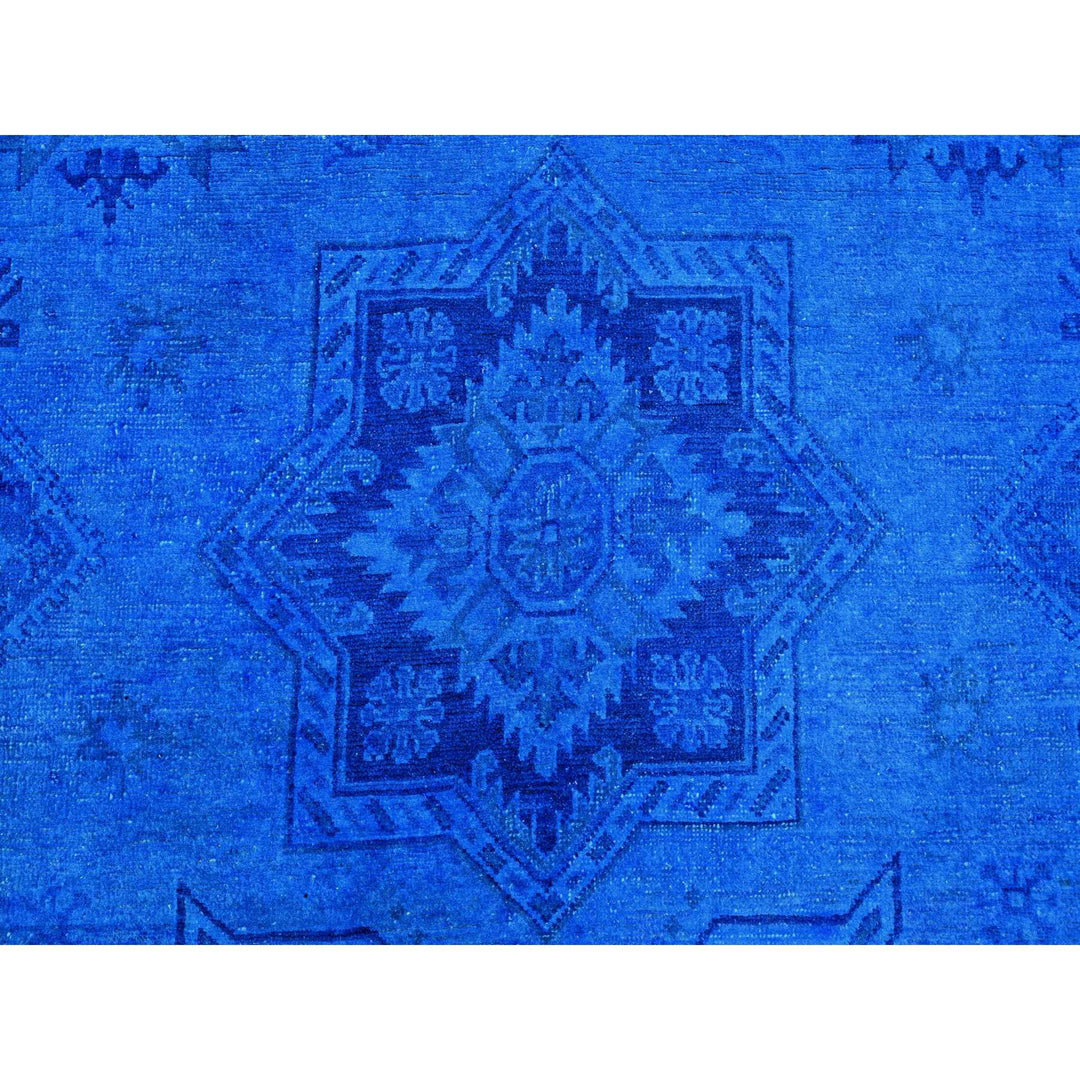 7'11" x 10'0" New Hand Knotted Blue Wool Rectangle Oriental Rug - MOA10220527