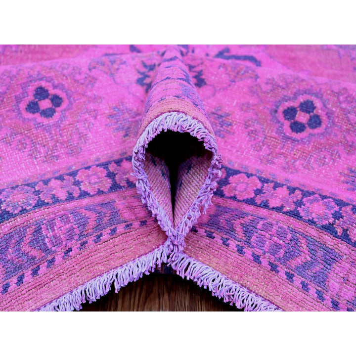 8'6" x 11'4" New Hand Knotted Pink Wool Rectangle Oriental Rug - MOA10220528