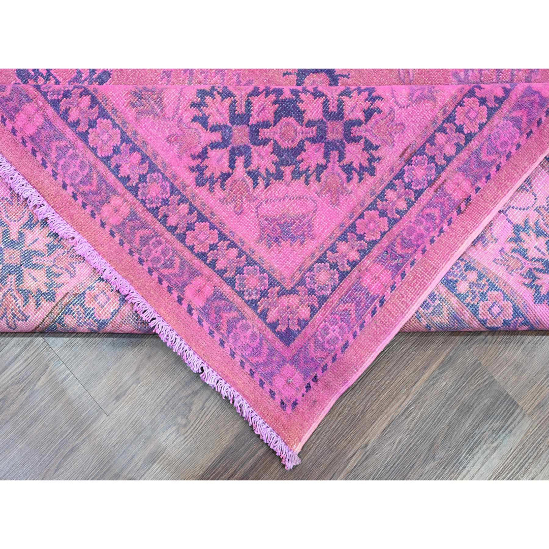 8'6" x 11'4" New Hand Knotted Pink Wool Rectangle Oriental Rug - MOA10220528
