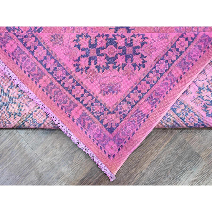 8'6" x 11'4" New Hand Knotted Pink Wool Rectangle Oriental Rug - MOA10220528