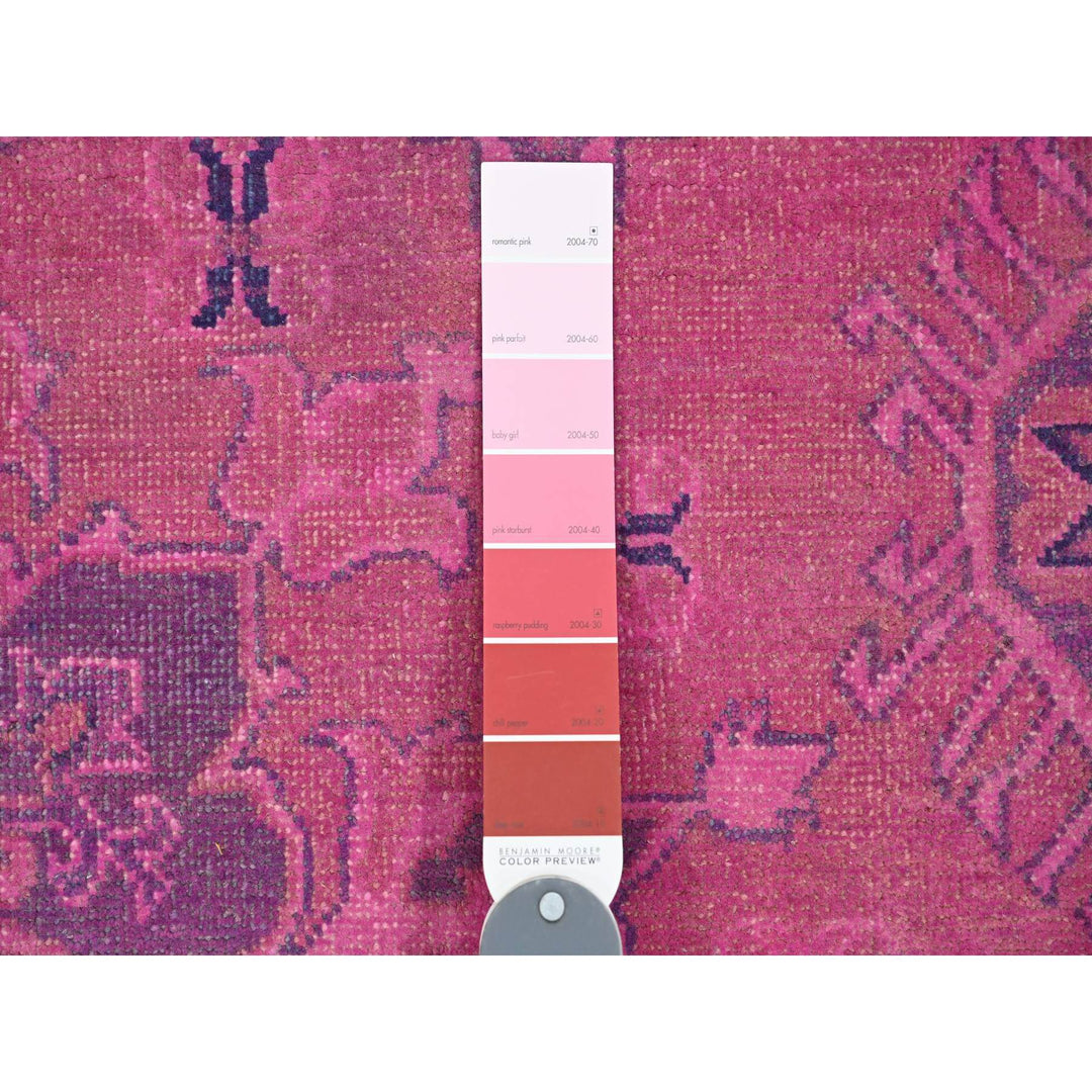 8'6" x 11'4" New Hand Knotted Pink Wool Rectangle Oriental Rug - MOA10220528
