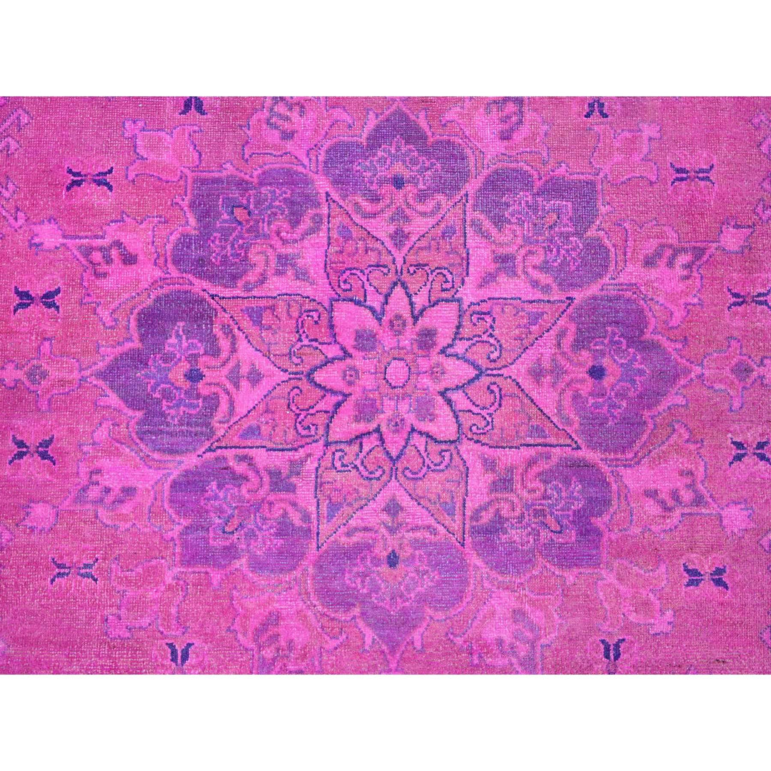 8'6" x 11'4" New Hand Knotted Pink Wool Rectangle Oriental Rug - MOA10220528