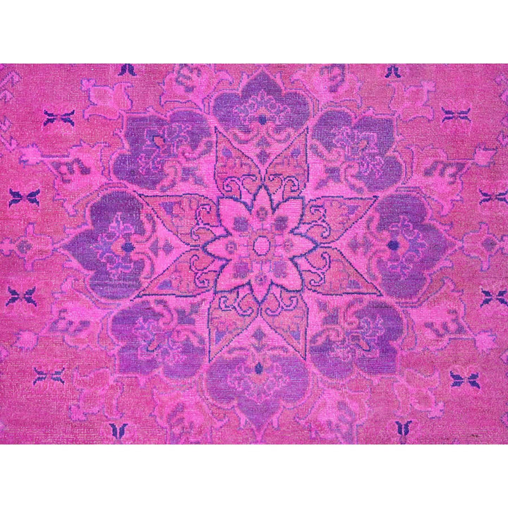 8'6" x 11'4" New Hand Knotted Pink Wool Rectangle Oriental Rug - MOA10220528