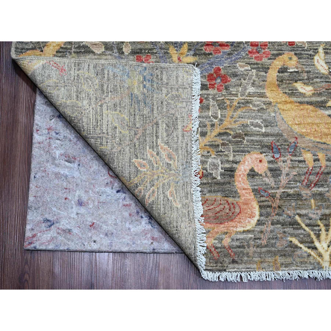 12'0" x 15'5" New Hand Knotted Grey Wool Rectangle Oriental Rug - MOA10220557