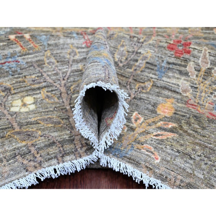 12'0" x 15'5" New Hand Knotted Grey Wool Rectangle Oriental Rug - MOA10220557