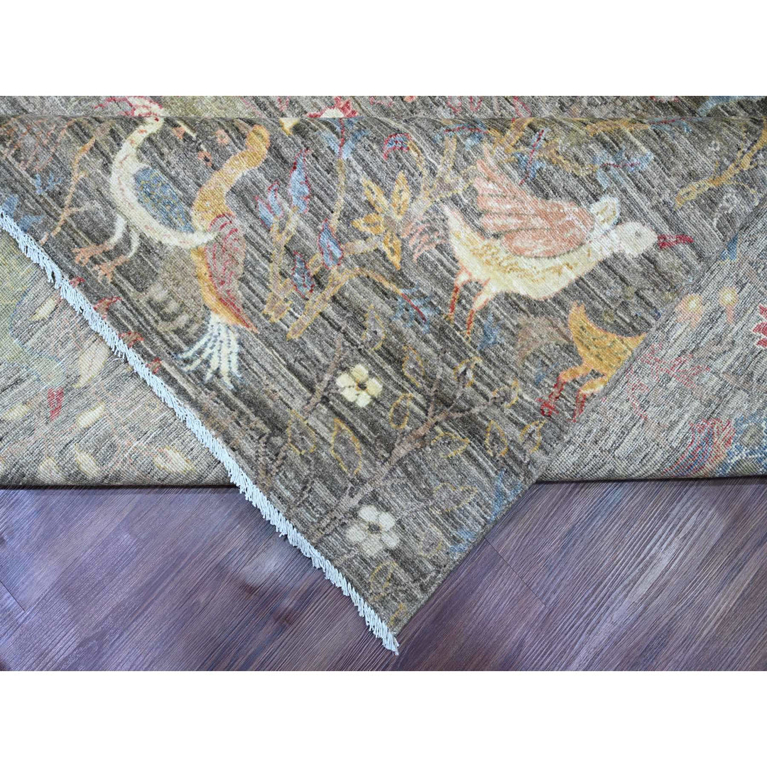 12'0" x 15'5" New Hand Knotted Grey Wool Rectangle Oriental Rug - MOA10220557