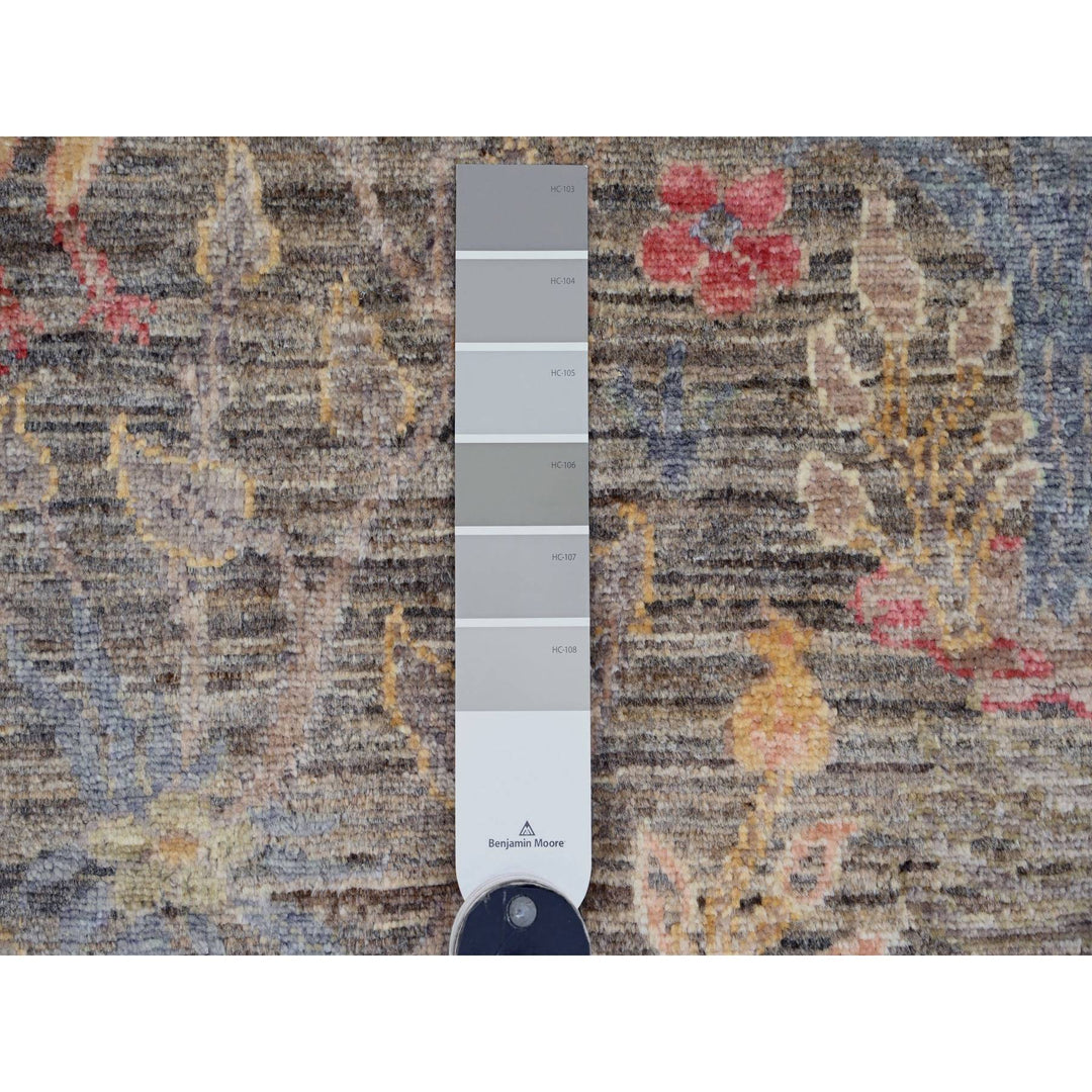 12'0" x 15'5" New Hand Knotted Grey Wool Rectangle Oriental Rug - MOA10220557