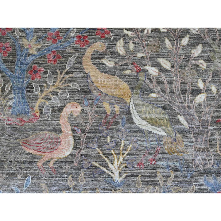 12'0" x 15'5" New Hand Knotted Grey Wool Rectangle Oriental Rug - MOA10220557