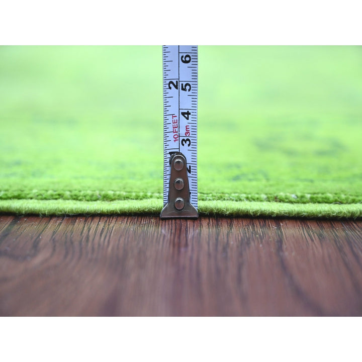 2'8" x 18'10" New Hand Knotted Green Wool Runner Oriental Rug - MOA10220680