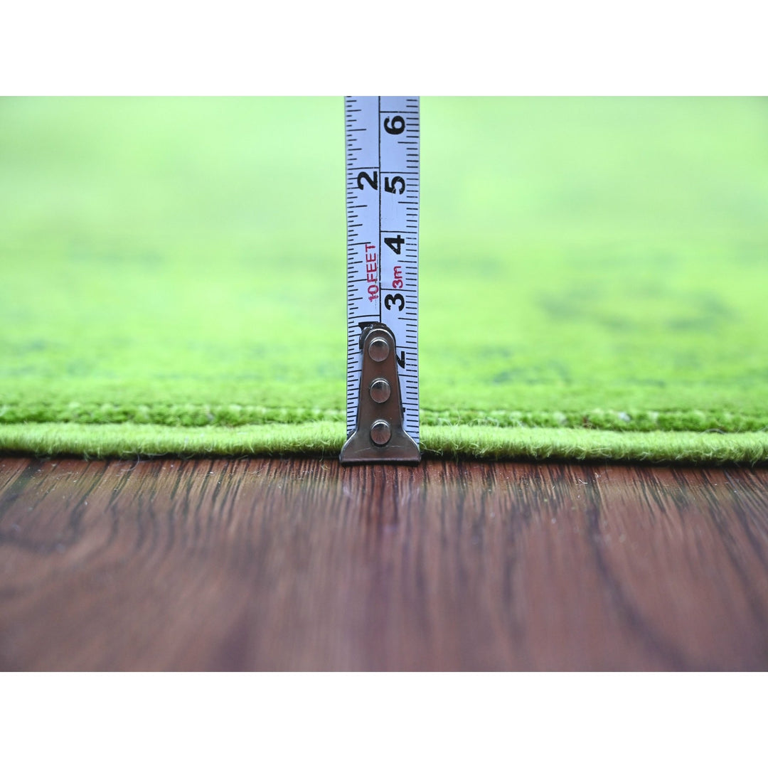 2'8" x 18'10" New Hand Knotted Green Wool Runner Oriental Rug - MOA10220680