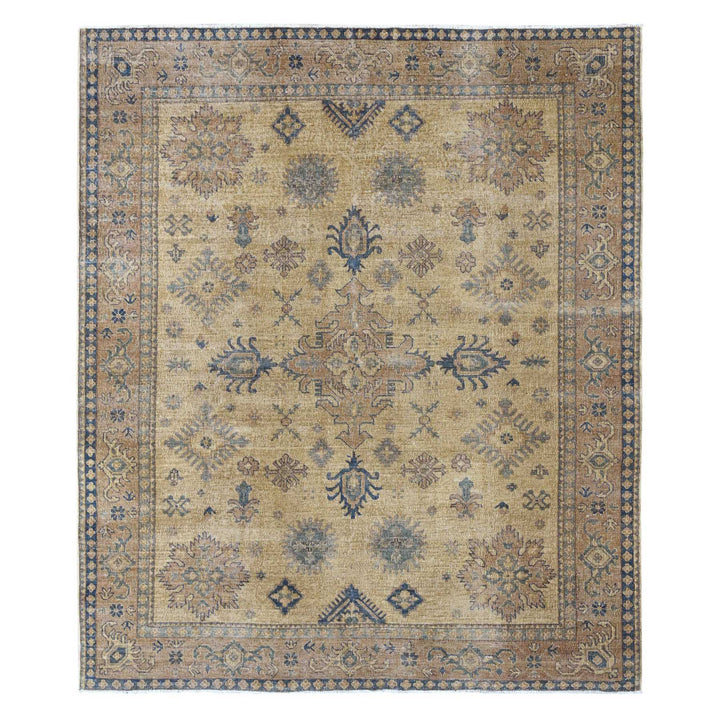 8'0" x 9'1" New Hand Knotted Brown Wool Square Oriental Rug - MOA10220736