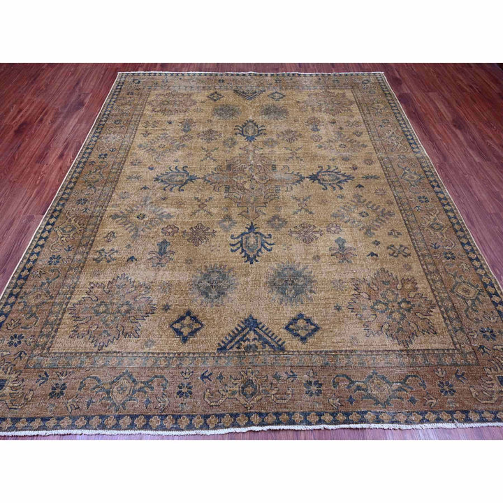 8'0" x 9'1" New Hand Knotted Brown Wool Square Oriental Rug - MOA10220736