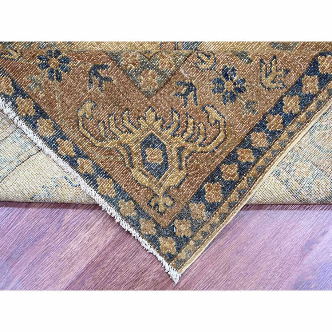 8'0" x 9'1" New Hand Knotted Brown Wool Square Oriental Rug - MOA10220736