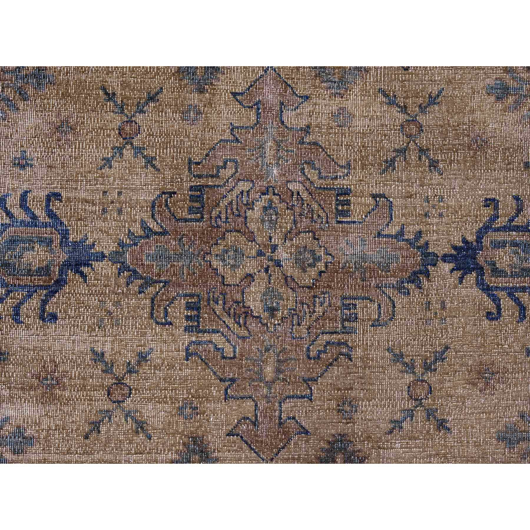 8'0" x 9'1" New Hand Knotted Brown Wool Square Oriental Rug - MOA10220736