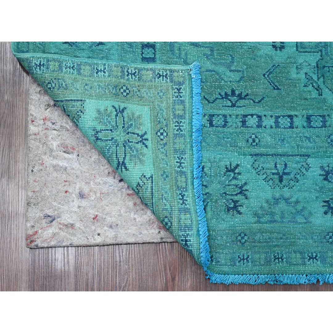 4'10" x 6'3" New Hand Knotted Blue Wool Rectangle Oriental Rug - MOA10220738