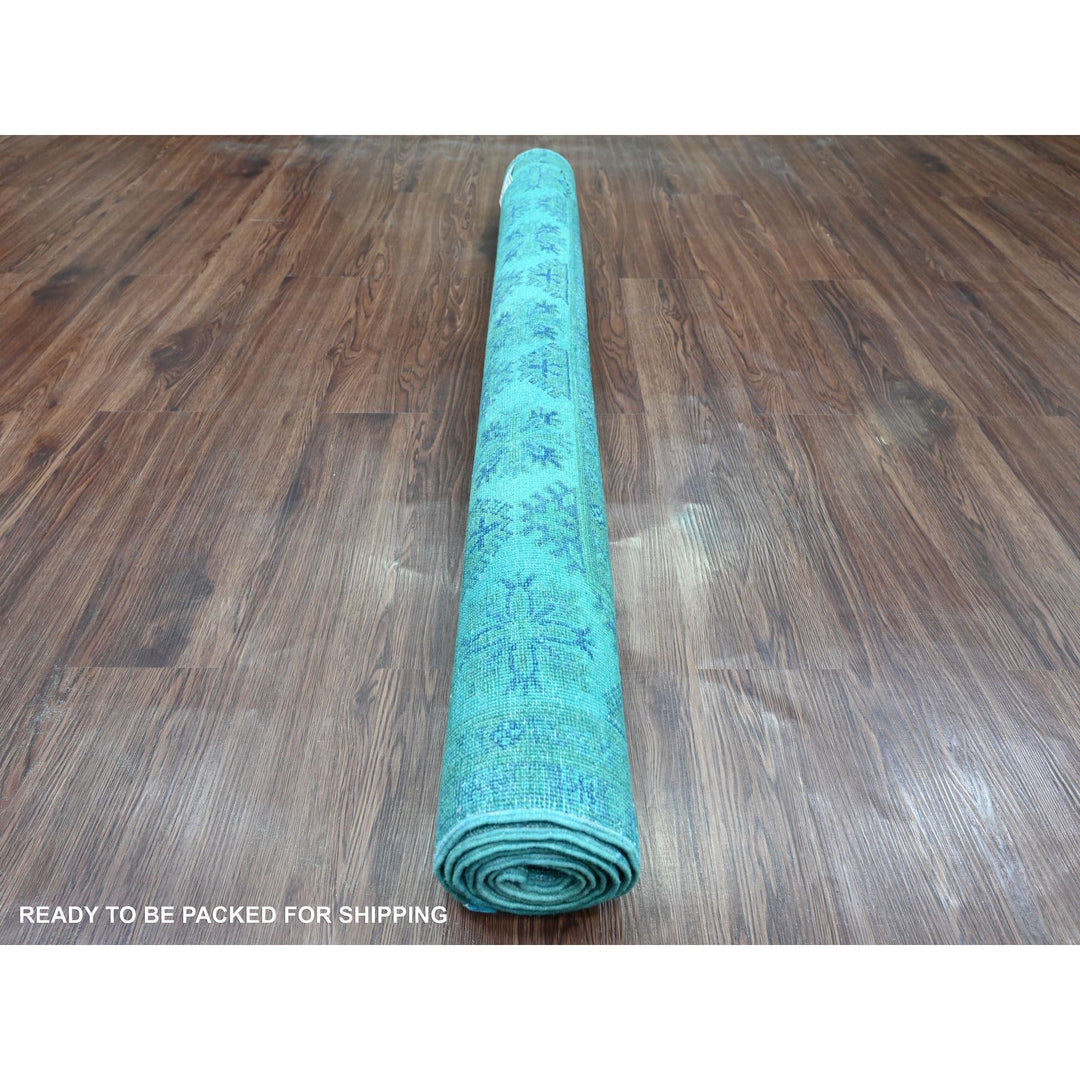 4'10" x 6'3" New Hand Knotted Blue Wool Rectangle Oriental Rug - MOA10220738