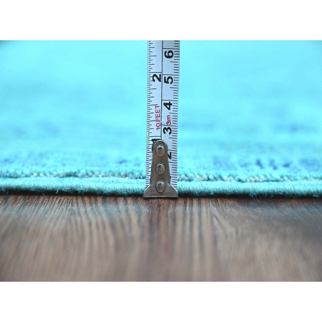 4'10" x 6'3" New Hand Knotted Blue Wool Rectangle Oriental Rug - MOA10220738