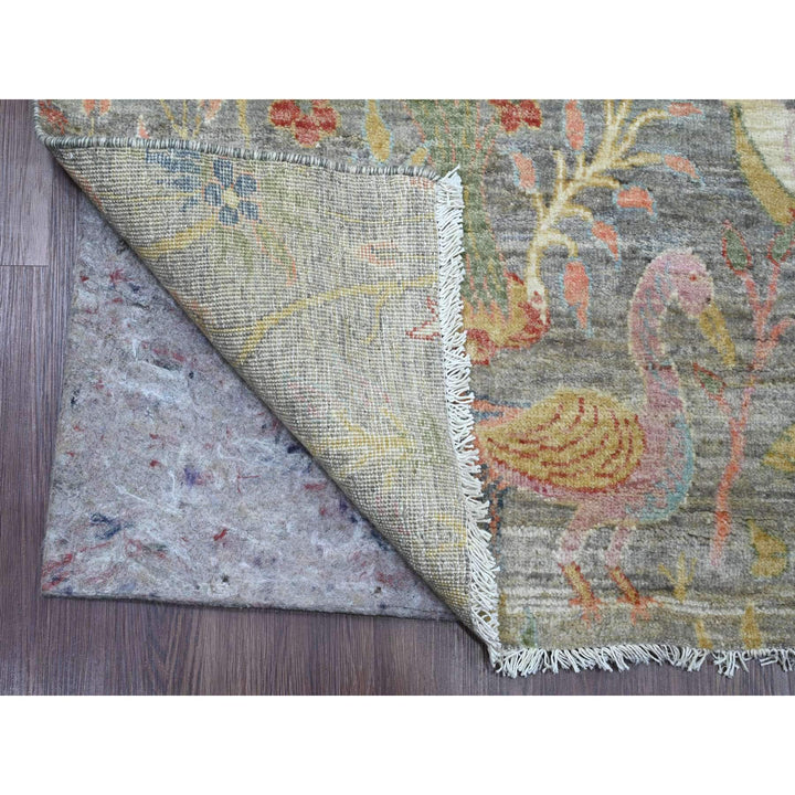 6'0" x 11'11" New Hand Knotted Grey Wool Runner Oriental Rug - MOA10220890