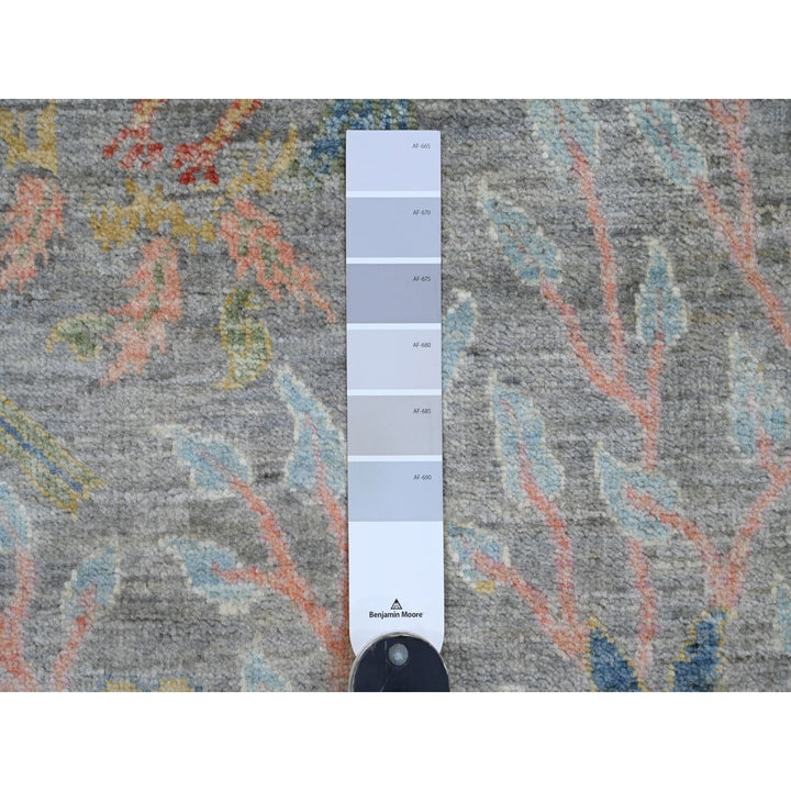 6'0" x 11'11" New Hand Knotted Grey Wool Runner Oriental Rug - MOA10220890