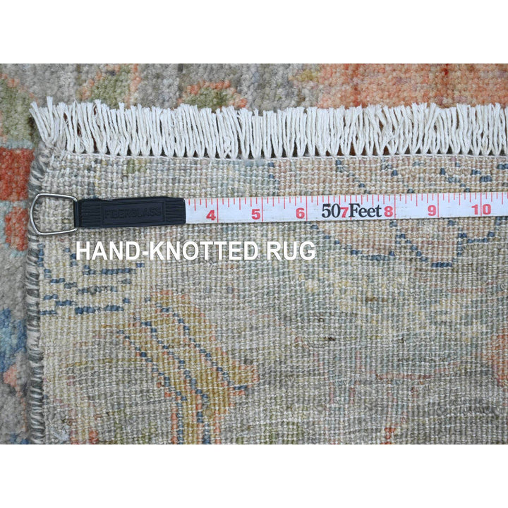 6'0" x 11'11" New Hand Knotted Grey Wool Runner Oriental Rug - MOA10220890