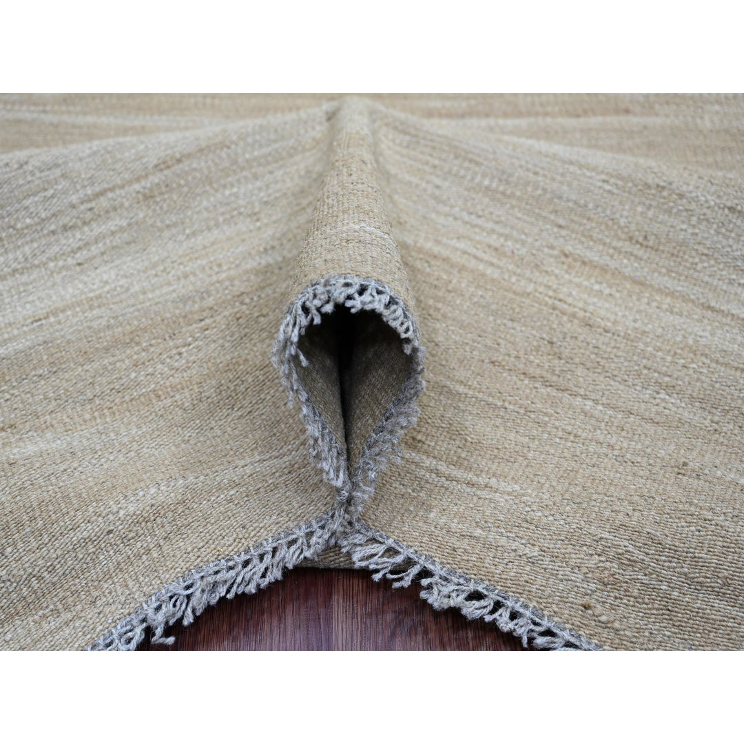 8'11" x 12'1" New Hand Woven Brown Wool Rectangle Oriental Rug - MOA10220948