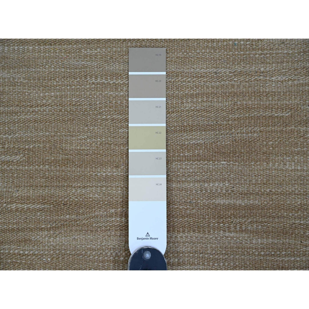 8'11" x 12'1" New Hand Woven Brown Wool Rectangle Oriental Rug - MOA10220948