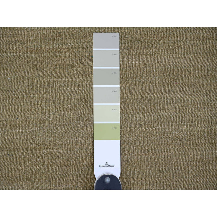 9'1" x 12'0" New Hand Woven Green Wool Rectangle Oriental Rug - MOA10220949