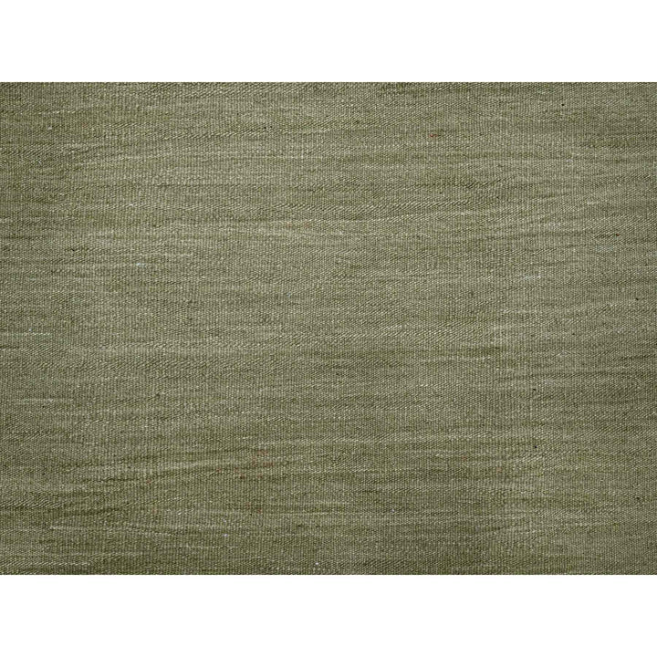 9'1" x 12'0" New Hand Woven Green Wool Rectangle Oriental Rug - MOA10220949