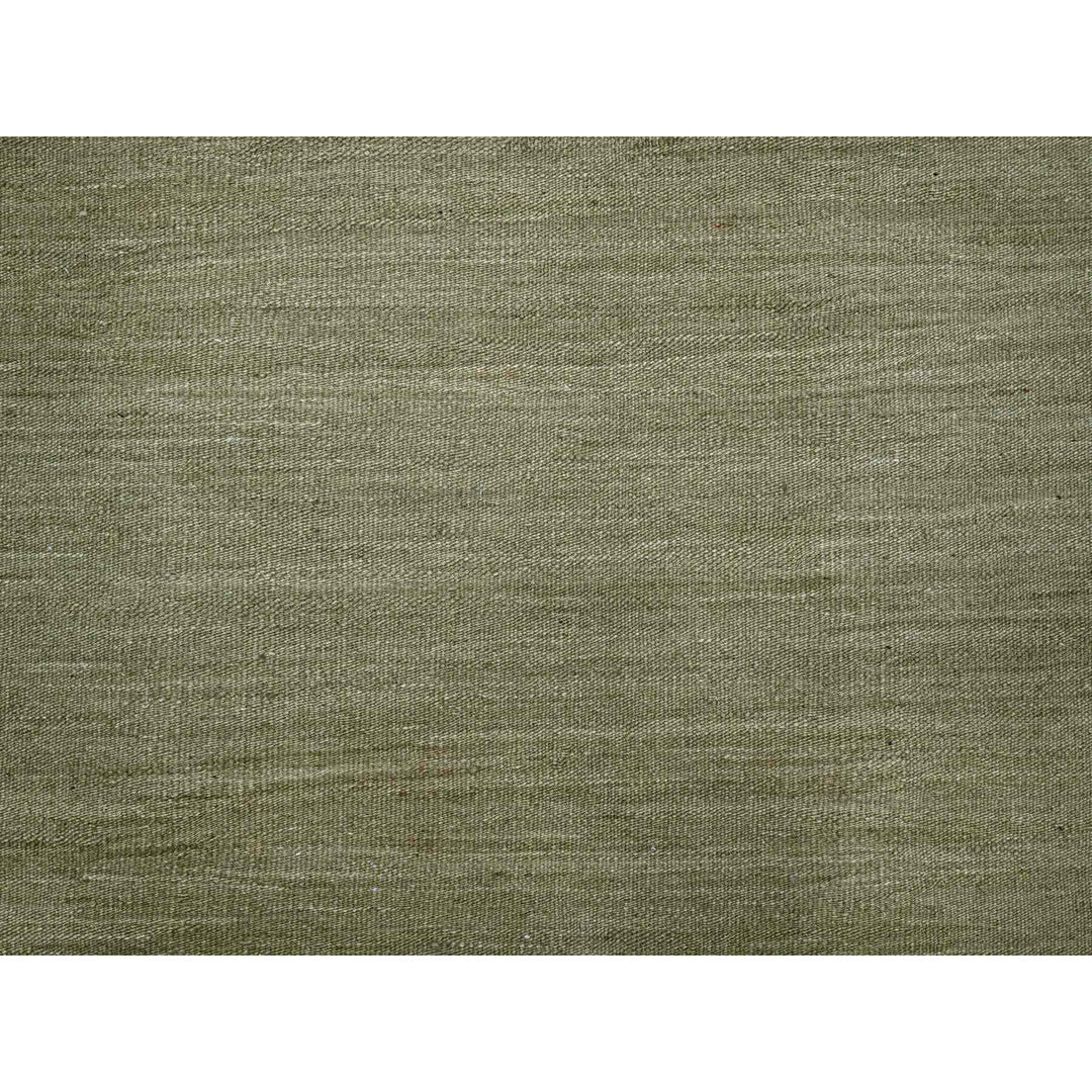 9'1" x 12'0" New Hand Woven Green Wool Rectangle Oriental Rug - MOA10220949