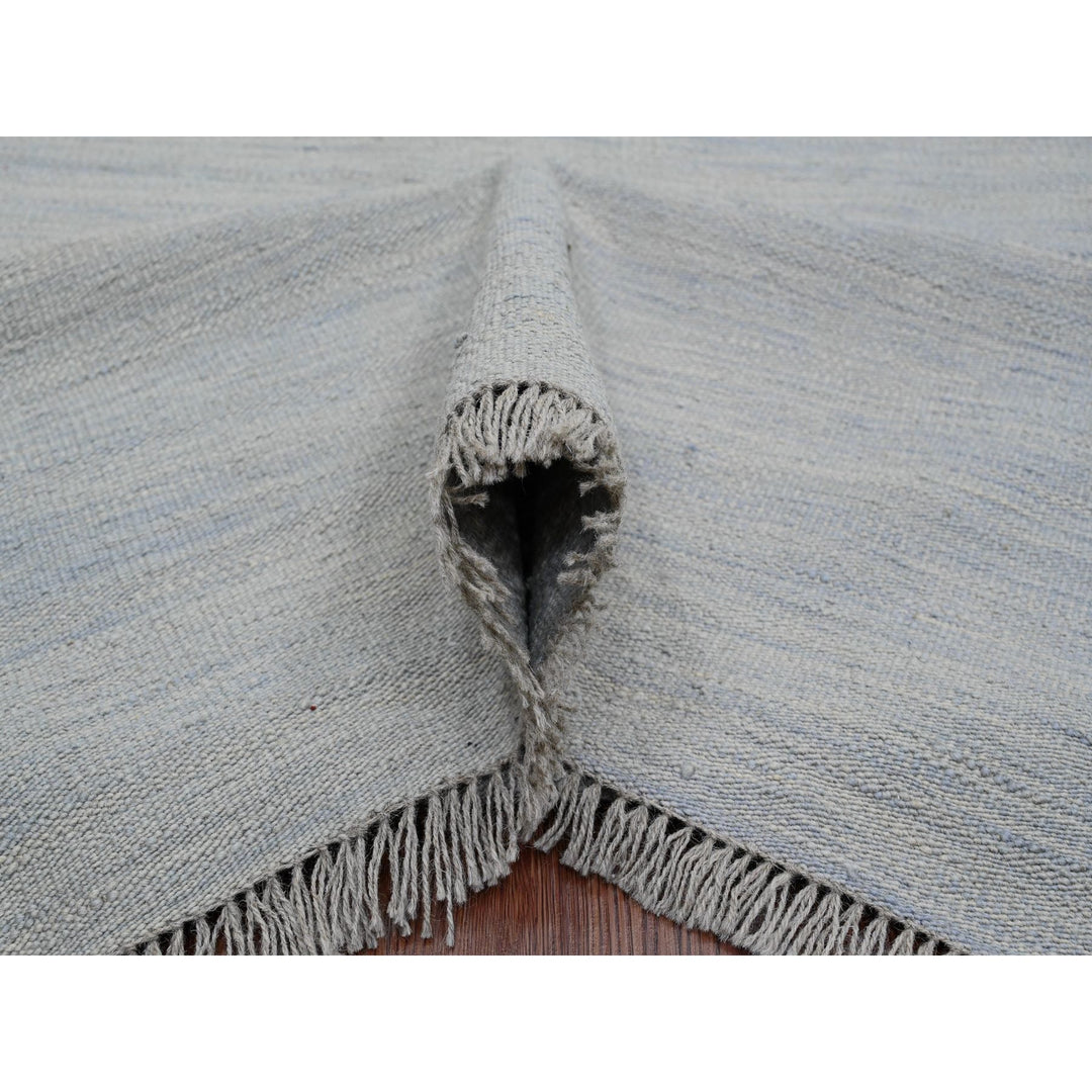 9'1" x 11'11" New Hand Woven Blue Wool Rectangle Oriental Rug - MOA10220951