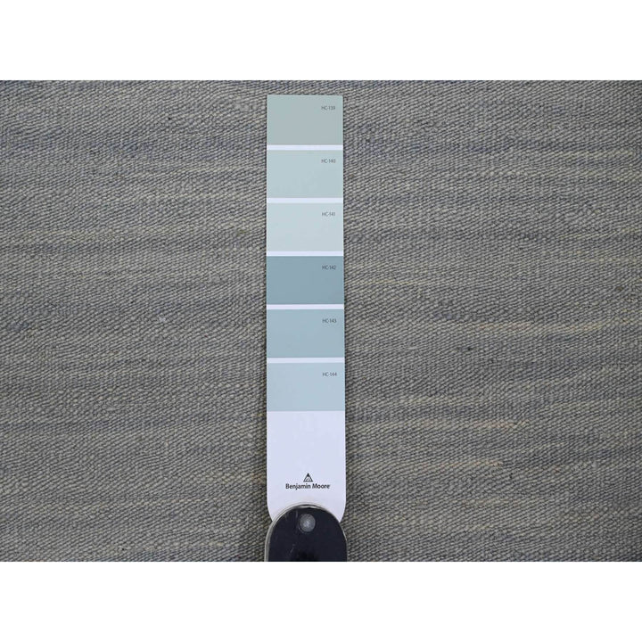 9'1" x 11'11" New Hand Woven Blue Wool Rectangle Oriental Rug - MOA10220951