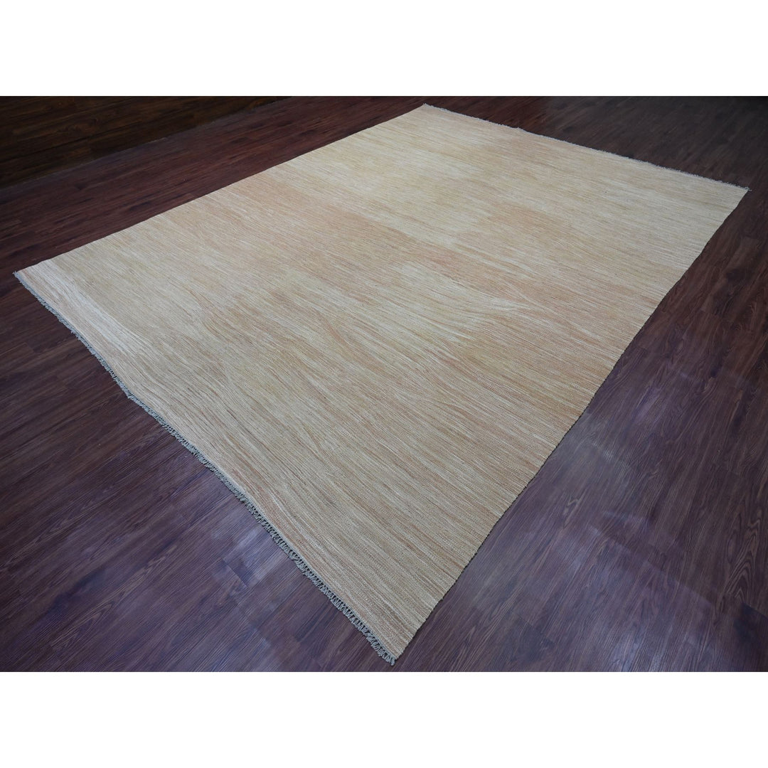 9'1" x 12'2" New Hand Woven Brown Wool Rectangle Oriental Rug - MOA10220952