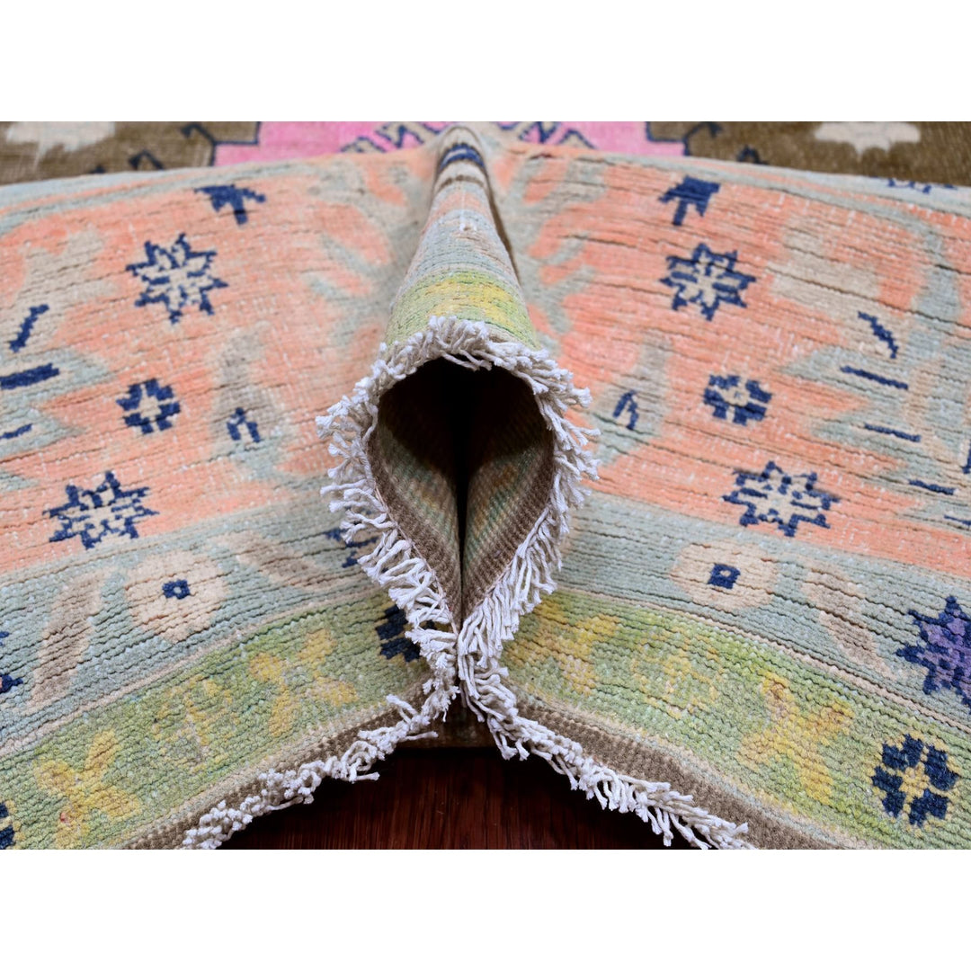 9'5" x 13'9" New Hand Knotted Brown Wool Rectangle Oriental Rug - MOA10220971