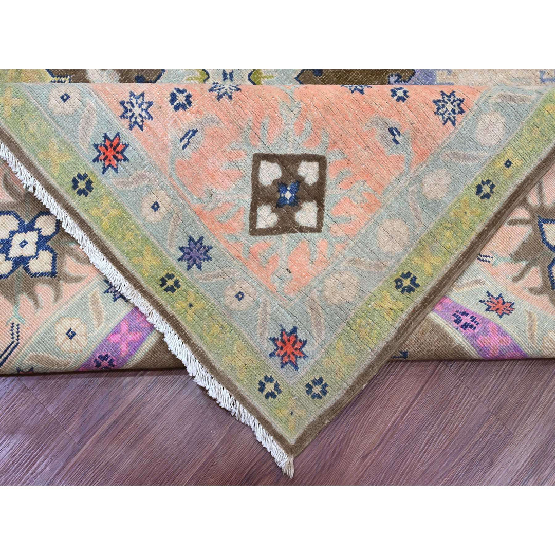 9'5" x 13'9" New Hand Knotted Brown Wool Rectangle Oriental Rug - MOA10220971