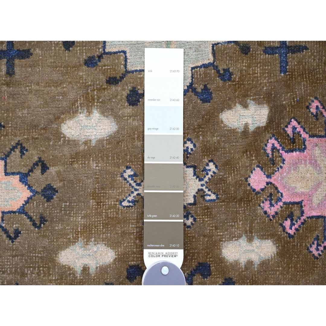 9'5" x 13'9" New Hand Knotted Brown Wool Rectangle Oriental Rug - MOA10220971