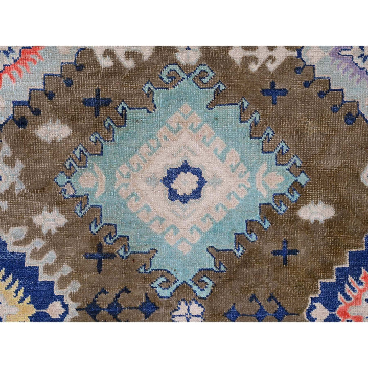 9'5" x 13'9" New Hand Knotted Brown Wool Rectangle Oriental Rug - MOA10220971